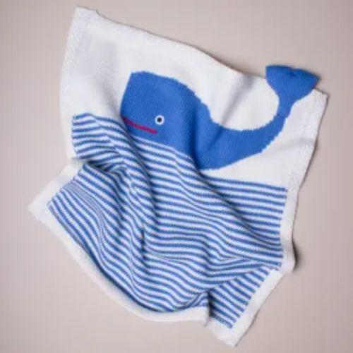 Blue Whale Baby Security Blanket