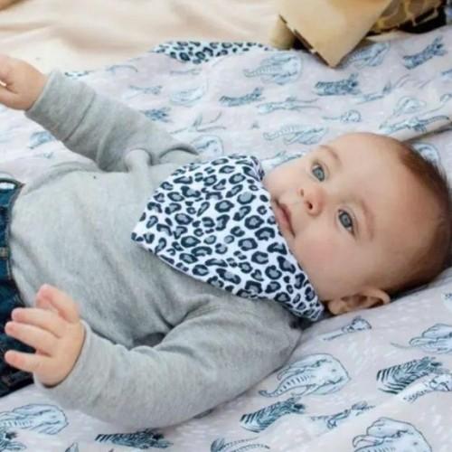 Leopard Bandana Muslin Bib Set