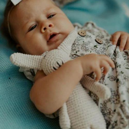 Natural Knit Bunny Rattle