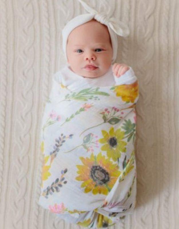 Sunflower Swaddle Blanket