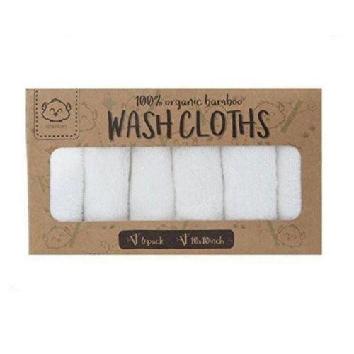 White Organic Bamboo Washcloths