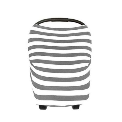 Gray Striped Nursing & Car Seat Cover