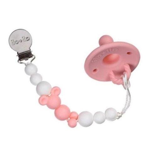 Pacifier  Clip Pink Mouse