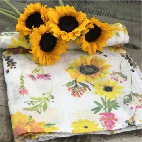 Sunflower Swaddle Blanket