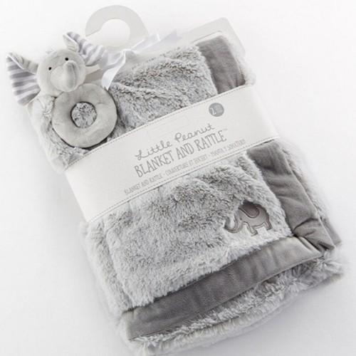 Elephant Blanket and Rattle Set