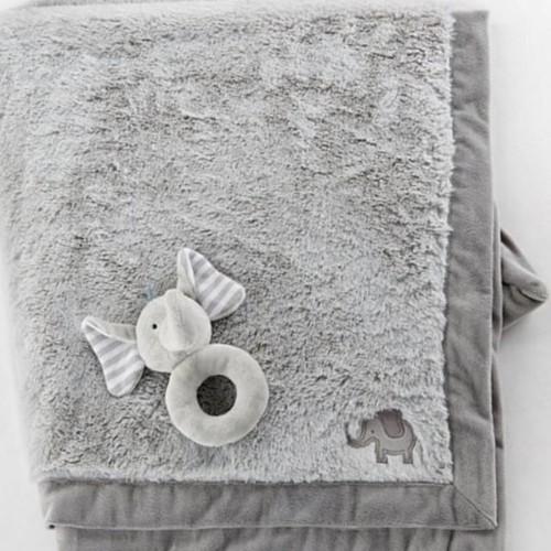Elephant Blanket and Rattle Set